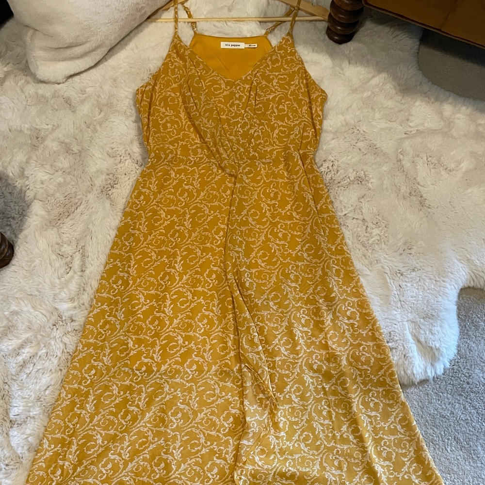 BLU PEPPER Nordstrom Long Yellow Dress, sz M